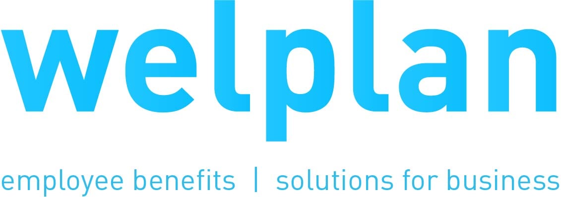 Welplan Logo (Blue) benefits solutions strapline copy